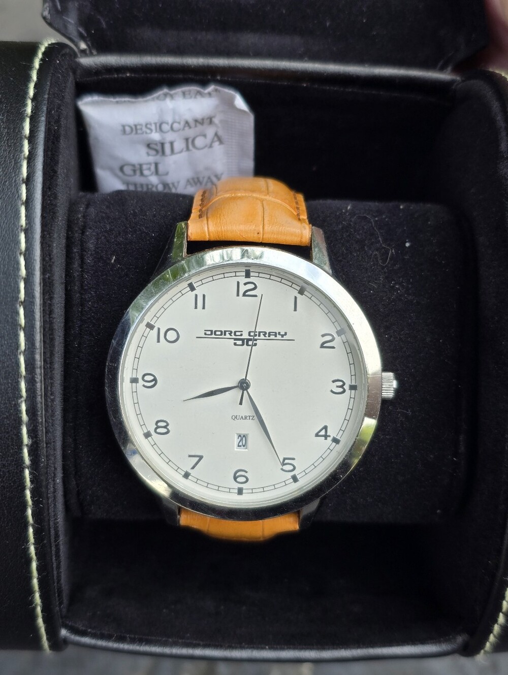 Jorg Gray Brown Leather Watch With Box 101062